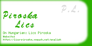 piroska lics business card